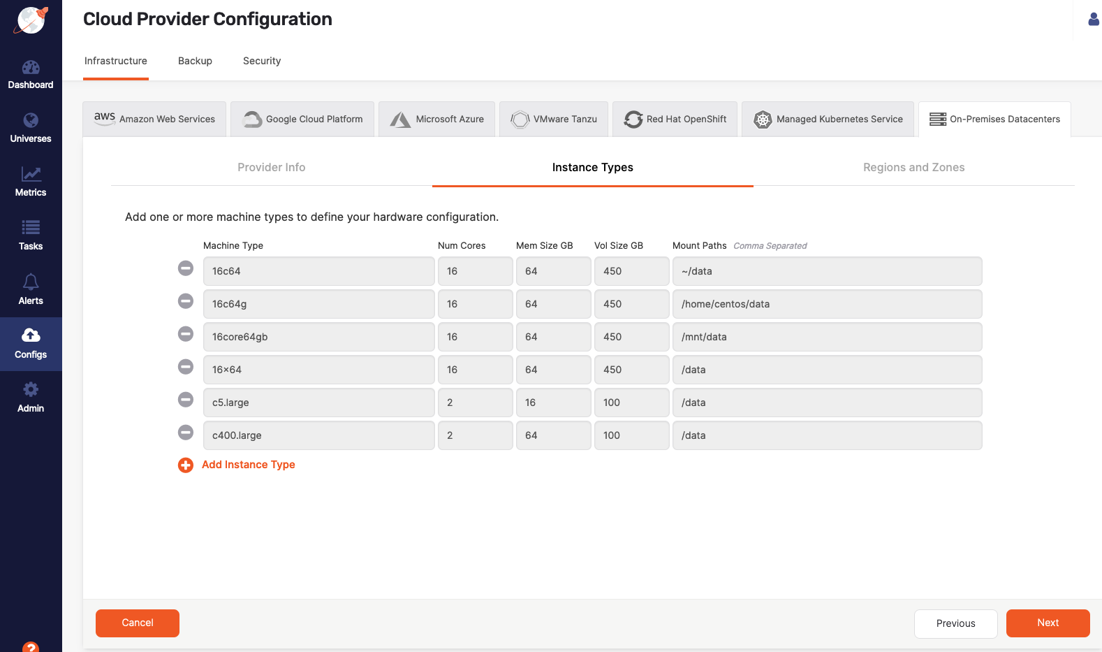 Configure On-Premises Cloud Provider