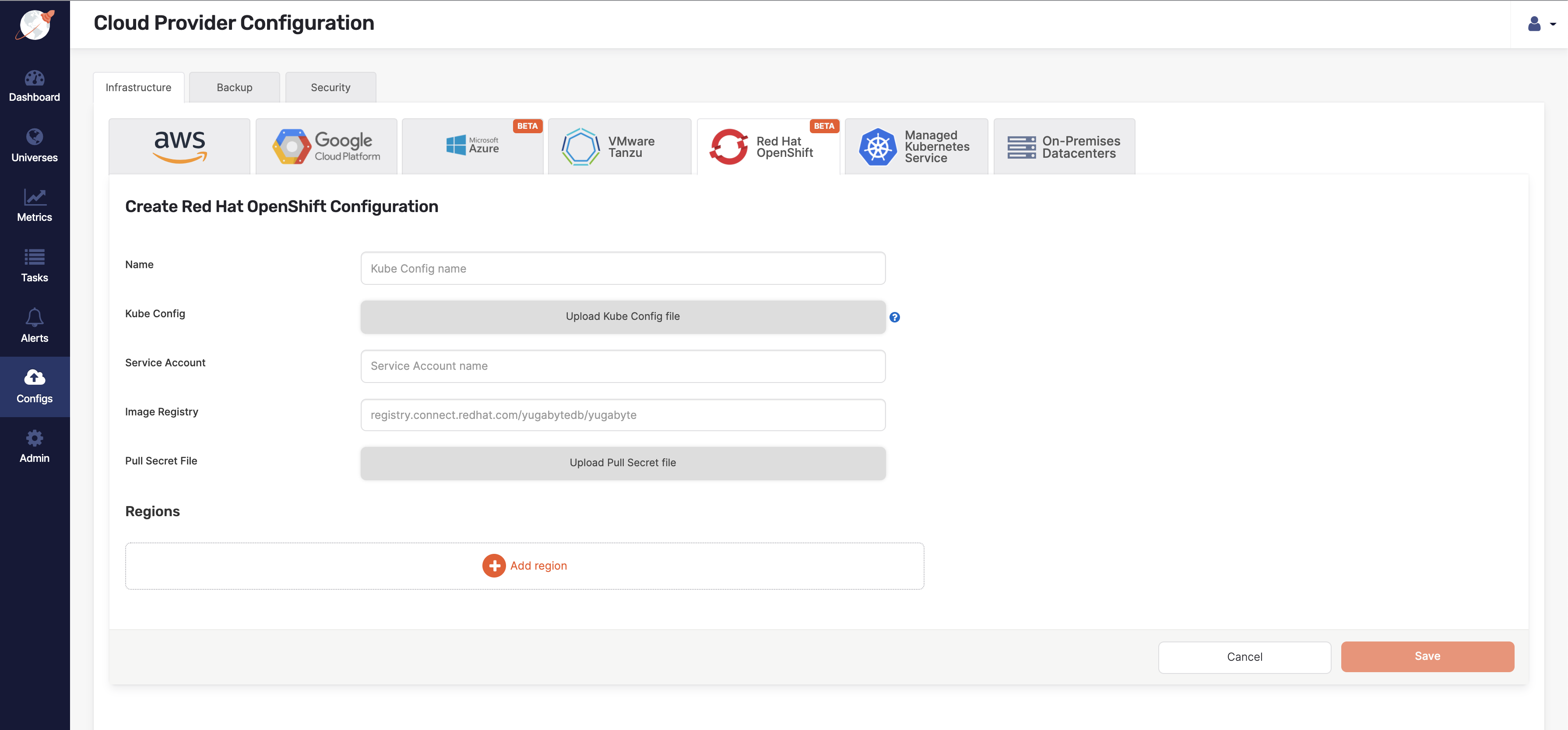 OpenShift Provider Config