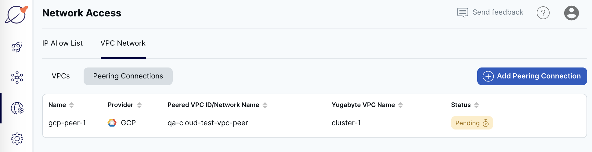 Peering connections