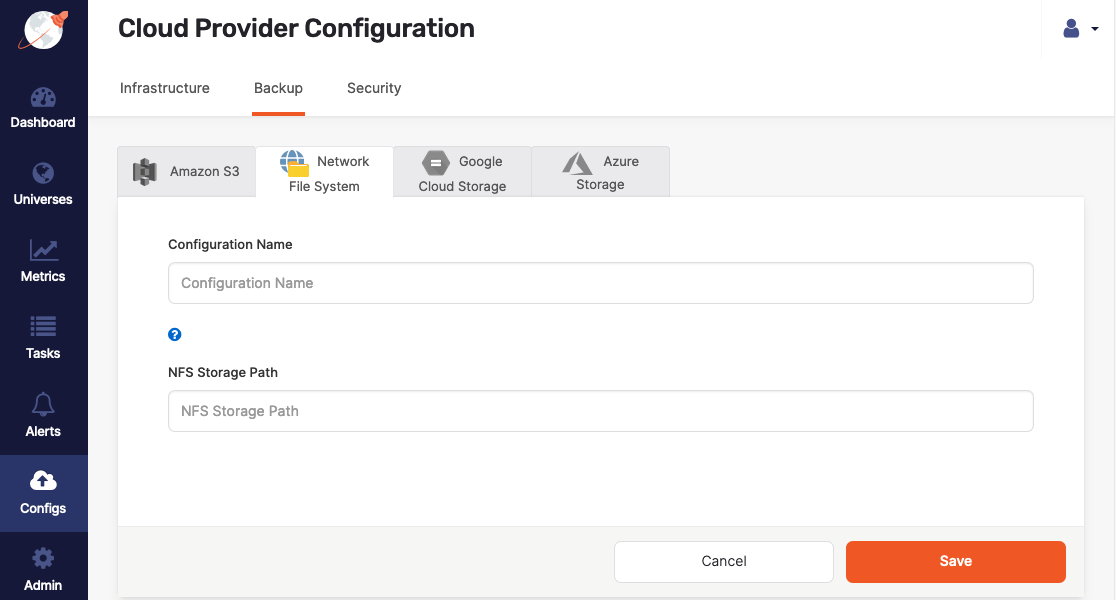 NFS Backup Configuration